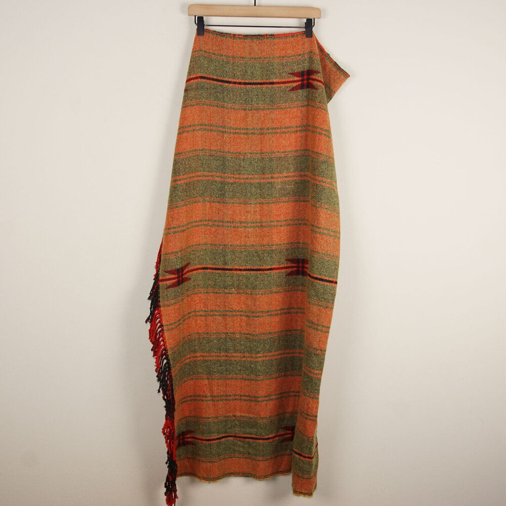 Pottery Barn 50 in x 50 in Red Black Tartan Plaid Fringe Throw Blanket - Picture 6 of 11